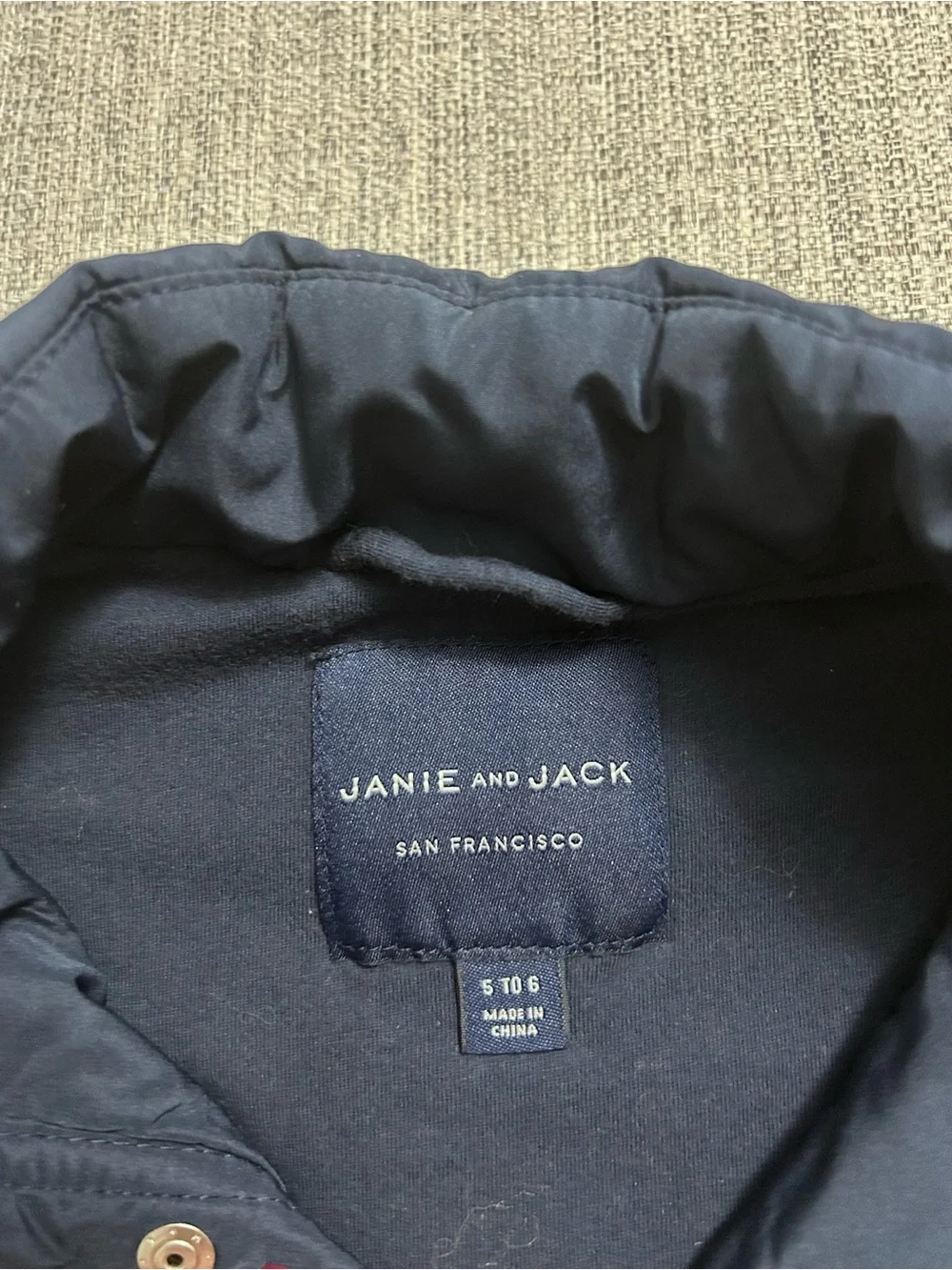 Janie and Jack Navy Quilted Snap Front Puffer Vest. Size 5/6